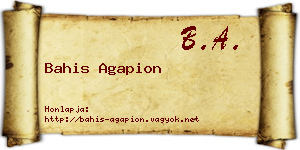 Bahis Agapion névjegykártya